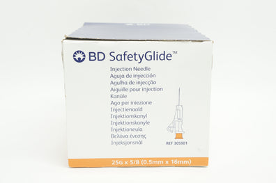 BD 305901 SafetyGlide Injection Ndle 25G x 5/8 inch - Box of 45